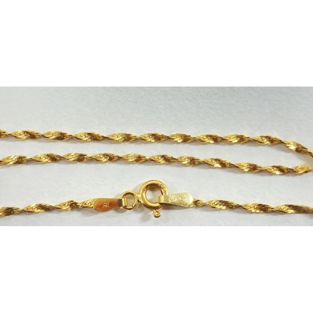 Milan 14k Yellow Gold Twisted Curb Chain Necklace 26 Inch Italy 3.13g
